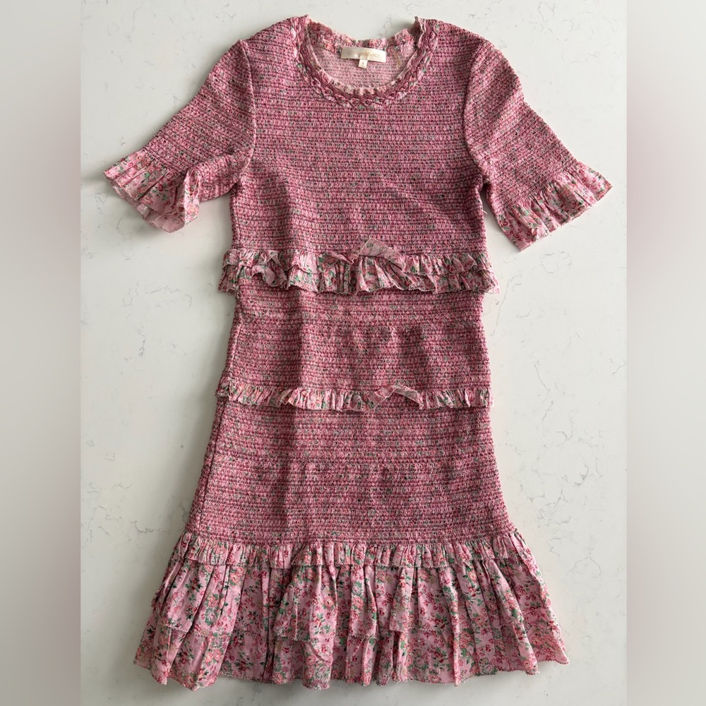 LoveShackFancy Aveline Smocked Flutter Mini Dress - Picture 7 of 13